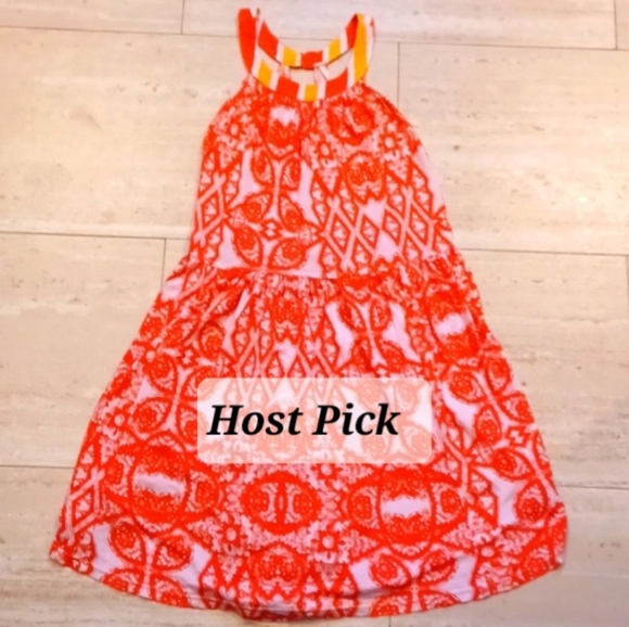 Free People Tops - Free People Orange/White Boho Design Print Rayon/Linen Halter Tunic Top